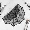 Polyester Spider Web Table Mat 30cm Halloween Placemats Decorative Cup Plate Mats  for Home