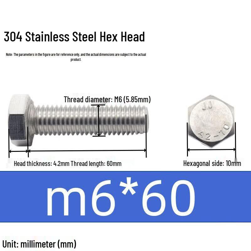 304 Stainless Steel Hex Head Bolt
