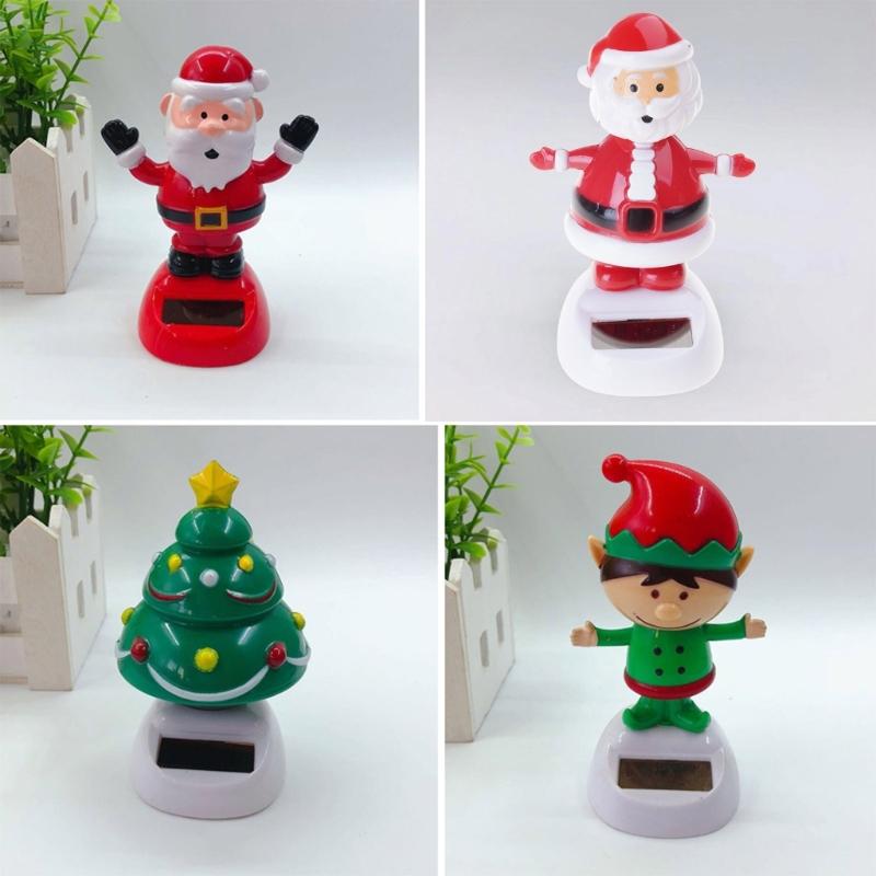 Solar Powered Car Dashboard Decors Funny Christmas Office Cab Accessories Interior Decoration for Adults Christmas