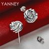 Stylish 925 Sterling Silver Delicate Braided Knotted Round Women's Earrings - Engagement Jewelry Party Accessories