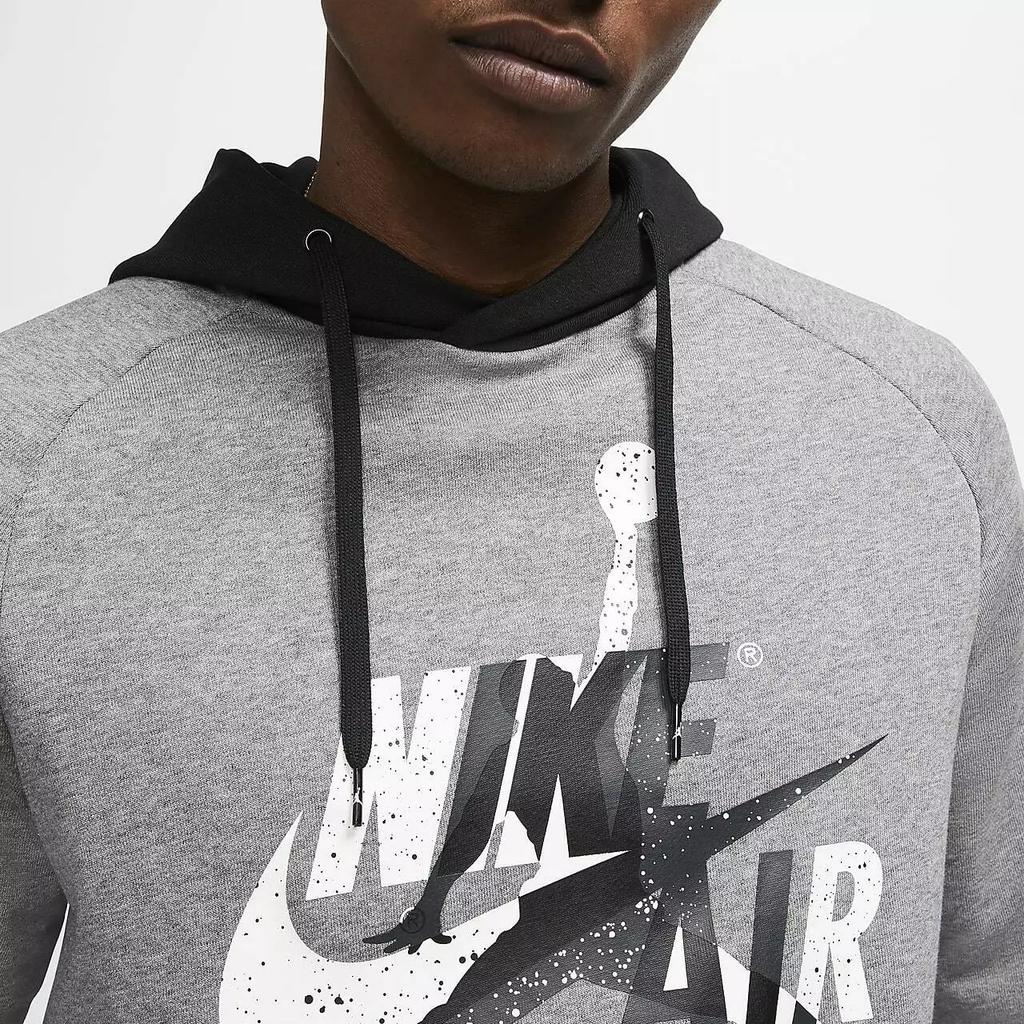 Nike Mikina s kapucí s potiskem písmen Americká mikina Raglánová mikina Pánská mikina Šedá CK2852-092