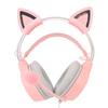 Cat Ear Gaming Headset Roseate RGB Light Adjustable Headband Wired Gaming Headphone with Mic for PC Laptop Game Console