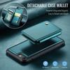 JEEHOOD J05 For iPhone SE (2022)/SE (2020)/8/7/6s/6 Case Leather Mobile Cover with Detachable Magnetic Card Bag