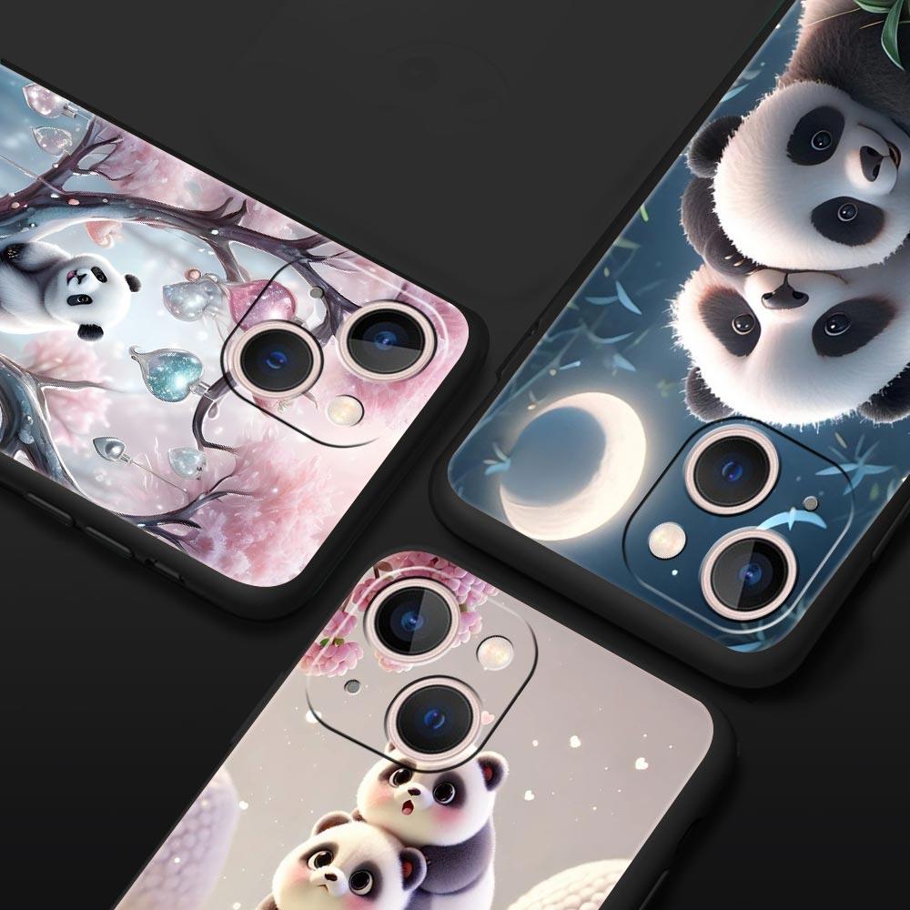 Baby Panda Phone Case Cover for iPhone 17 16 15 14 13 12 Pro Max 11 Pro Max 17 AIR Plus Shockproof Soft TPU Shell Fundas Capas
