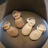 Sandalen für Mädchen Sommer Kleinkind Britischer Stil Kinder Strandschuh Cutouts Kinder Prinzessin Ballerinas Vintage Sandalen