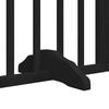 9 Piece Foldable Dog Gate with Door Black 450 cm Poplar Wood