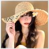 Hollow Lafite Straw Hat Women's Summer Seaside Beach Sunshade Sunscreen Hat Big Brim Sun Hat New