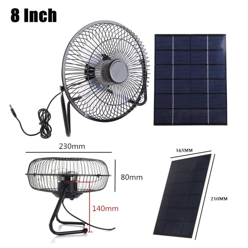 5,2W 8-Zoll Solar Abluftventilator Kit Luftabsauger Mini Ventilator Solarpanel Powered Lüfter für Hunde Hühnerstall