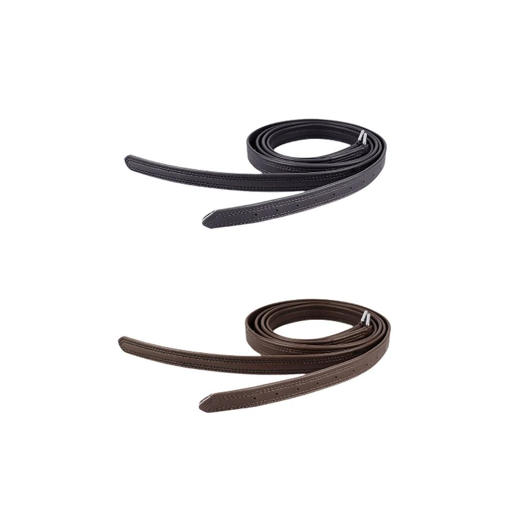 2Pcs Straight Leather Equestrian Gear Premium Sturdy Adjustable with Buckles