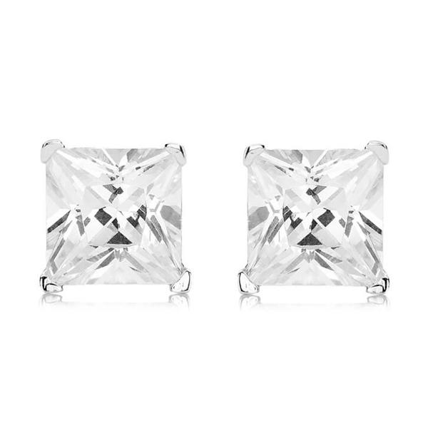 Silver Square Earrings with Cubic Zirconia