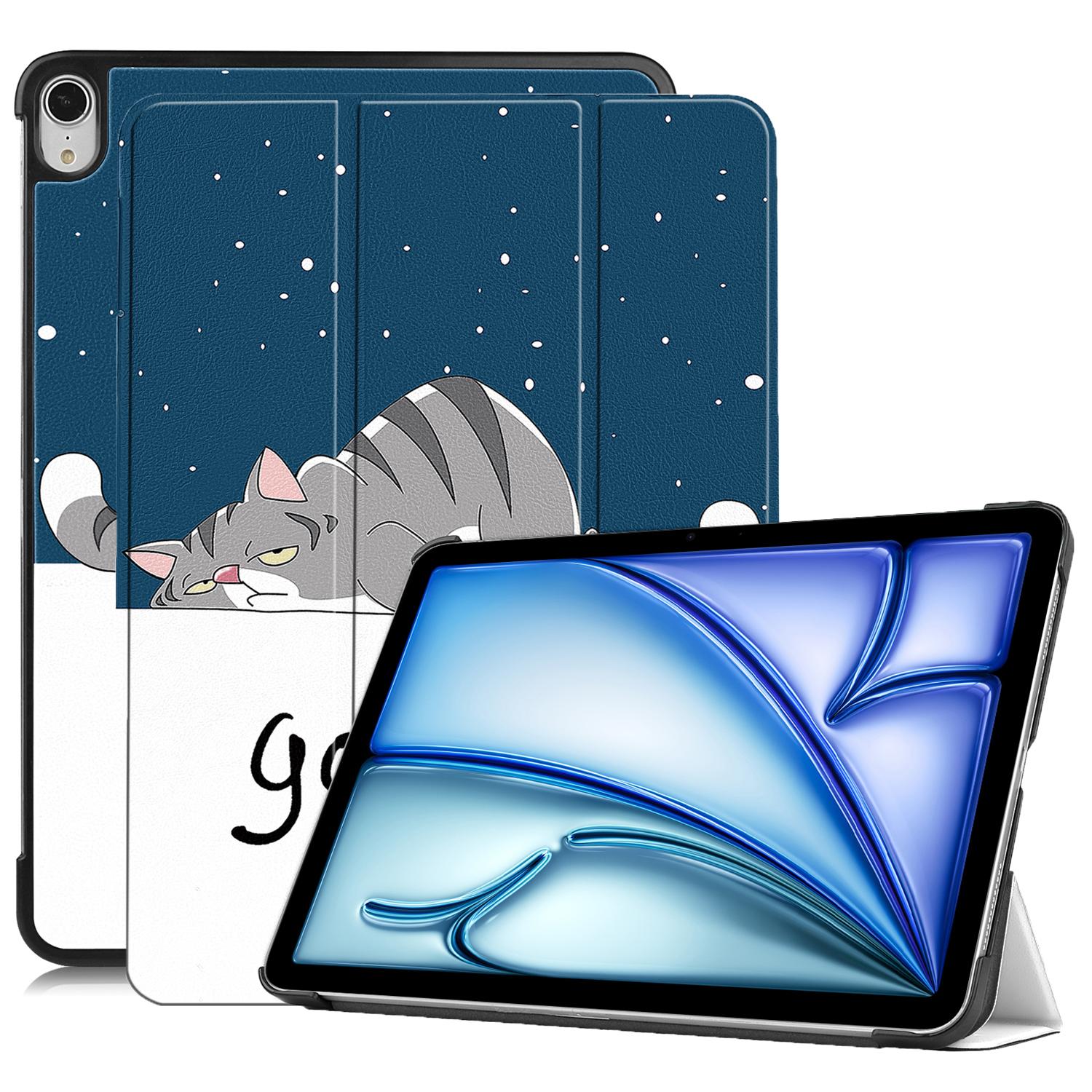 

For iPad Air 13 (2025)/(2024) Case Pattern Print Leather Stand Tablet Cover Cat