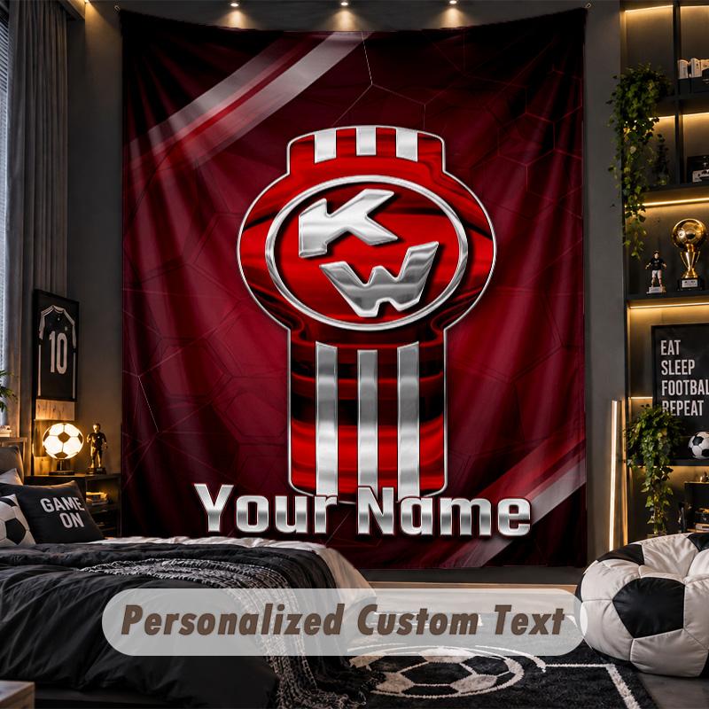 TapestryKenworth Custom Name Text Personalized Wall Hanging Tapestry Home Wall Decor