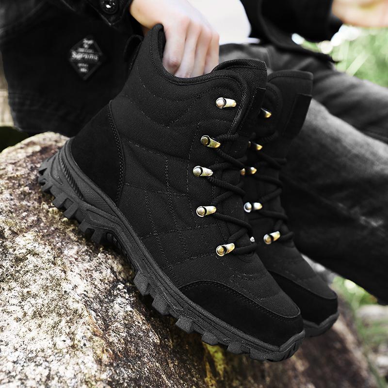 

High Top Men s Snow Boots Fashionable and Simple Men s Anti Slip and Wear resistant Hiking Shoes Comfortable Soft Sole Non slip Design Fashion Style D 43