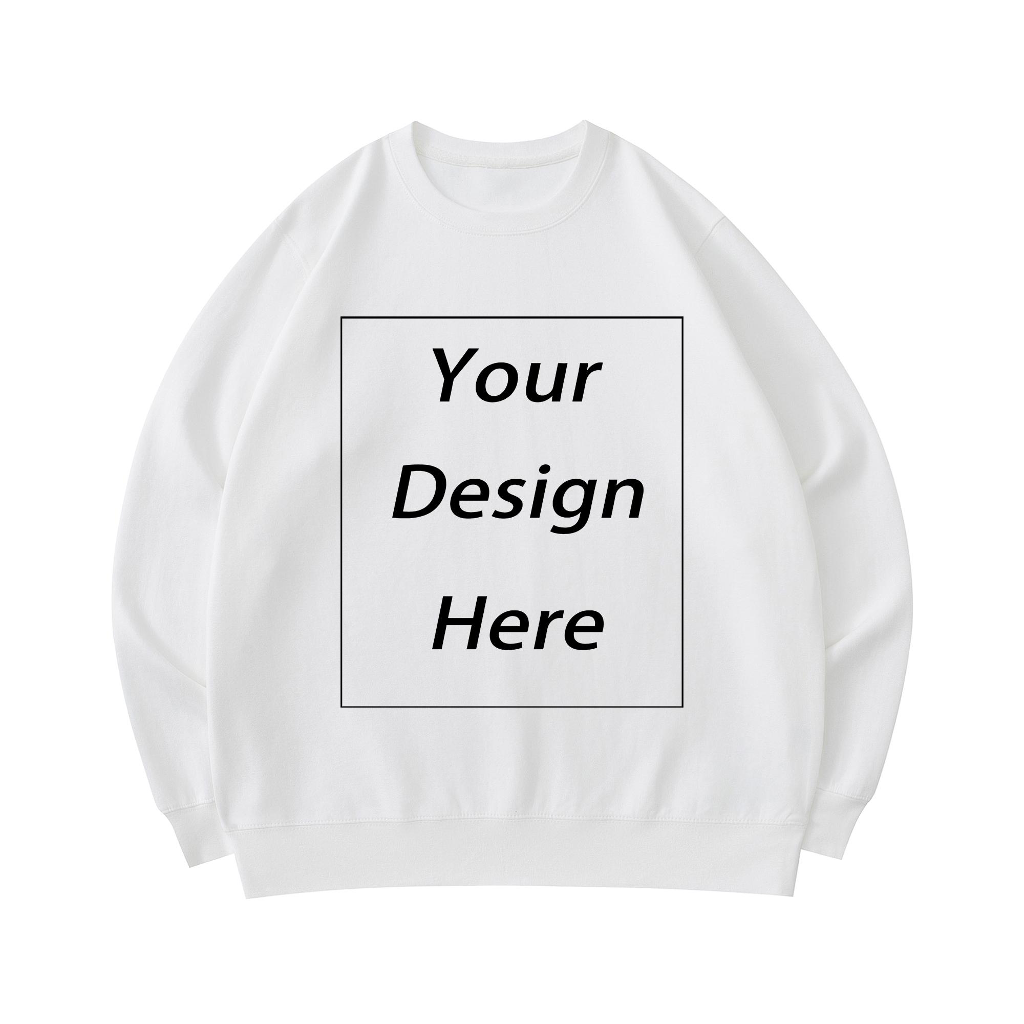 300 г/м² хлопковый свитер индивидуальный унисекс классический свитшот XS белый