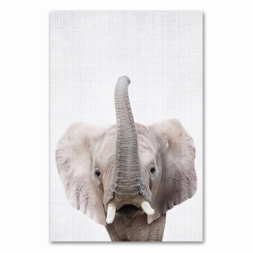 Giraffe Bunny Elephant Canvas Child Poster Nursery Wall Art Picture Print Forest Animal Painting Nordic Kid Baby Bedroom Decor