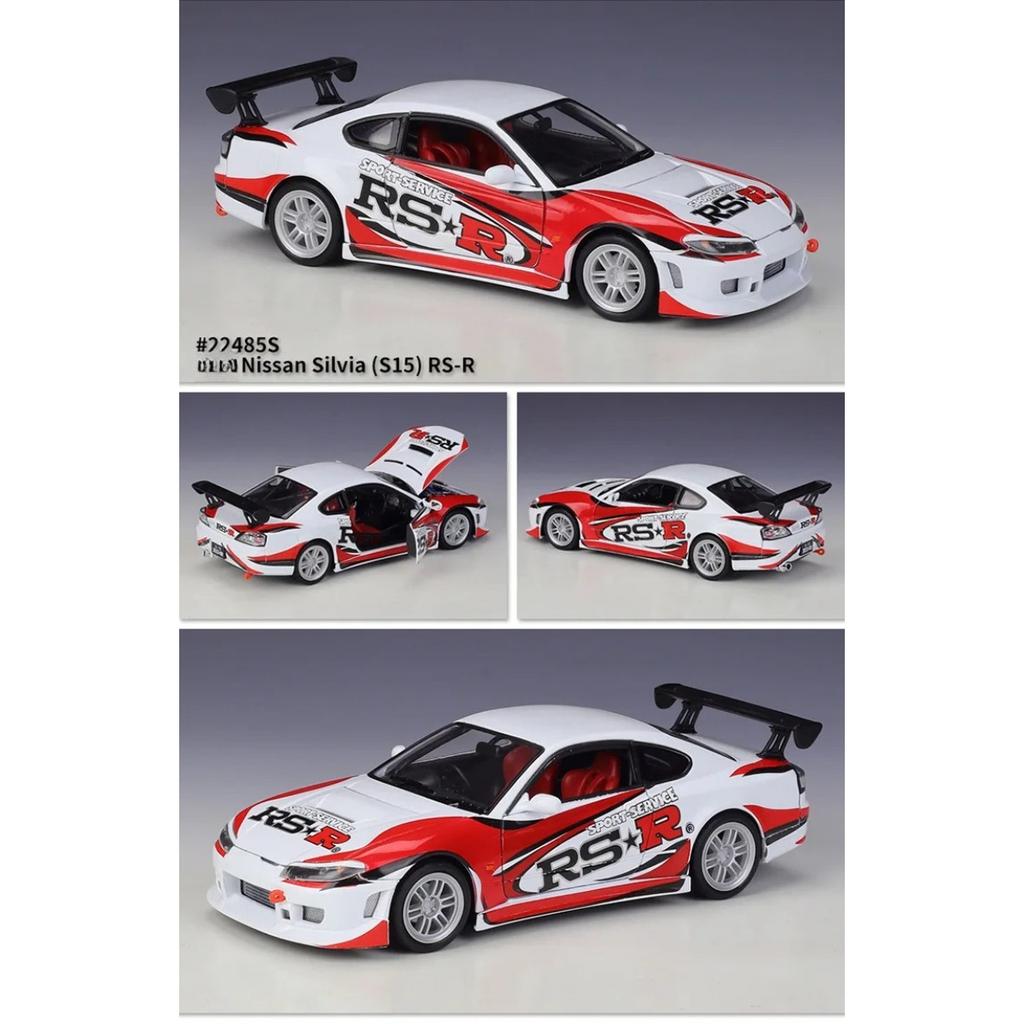 WELLY 1/24 Nissan Silvia S15 RS-R Alloy Car Diecasts & Toy Vehicles Car Model Miniature Scale Model Car Toy for Children
