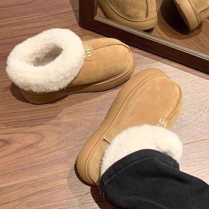 2024 Casual Fluffy Slippers Women's Home Flat Plush Designer Winter New Shoes Warm Thick Sole Ankle Boots