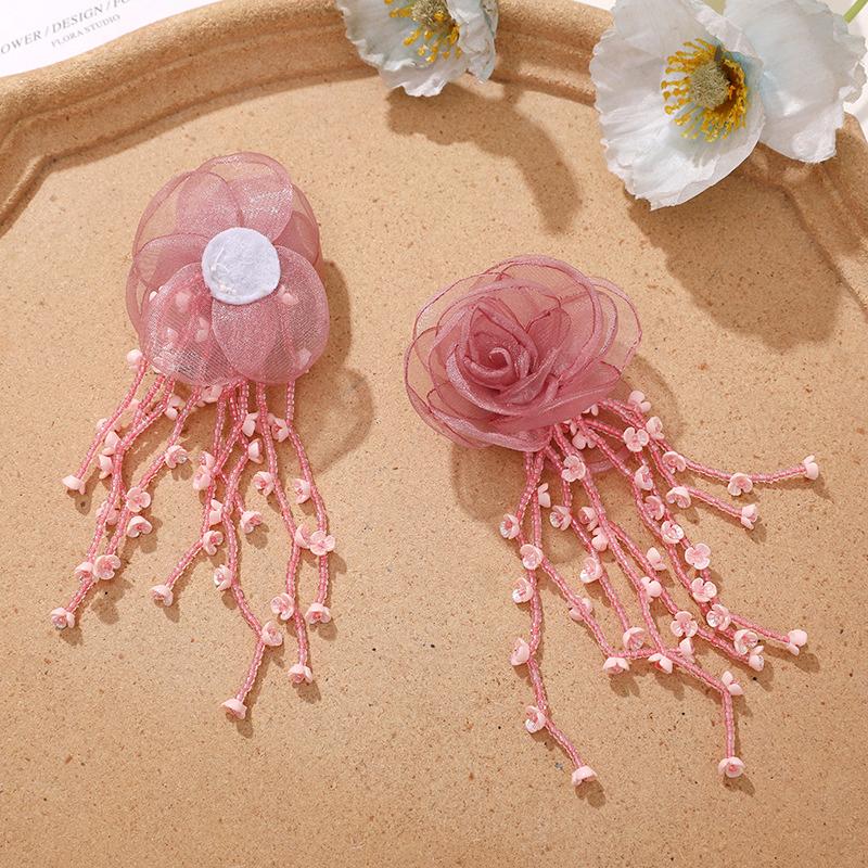 1 Stück Blumendekoration Fairyism Quaste Zarte Netzblume Handgefertigt DIY Satte Farben Bekleidungszubehör Haarschmuck