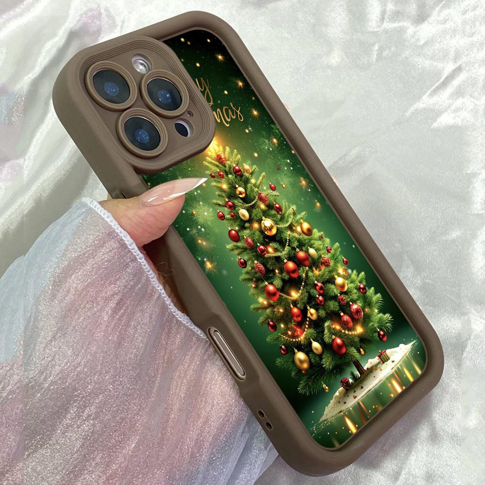 JT164 Christmas Tree Lighting for iPhone 17 16 15 14 Pro Max Samsung S26 S25 Ultra A17 A16 A07 A56 A06 Xiaomi 15T Redmi 15c 14C Note 14 Soft TPU Case