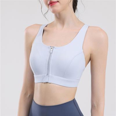 Einteilige Sportunterwäsche mit Frontreißverschluss für Damen, Stoßfester High-Support BH für Laufen und Fitness, Weste für Pilates und Yoga