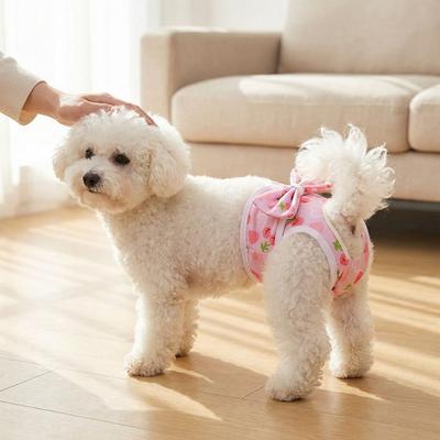 Adjustable Dog Diaper Cartoon Print Dog Sanitary Pants Pet Protective Pants  for Dogs Puppy