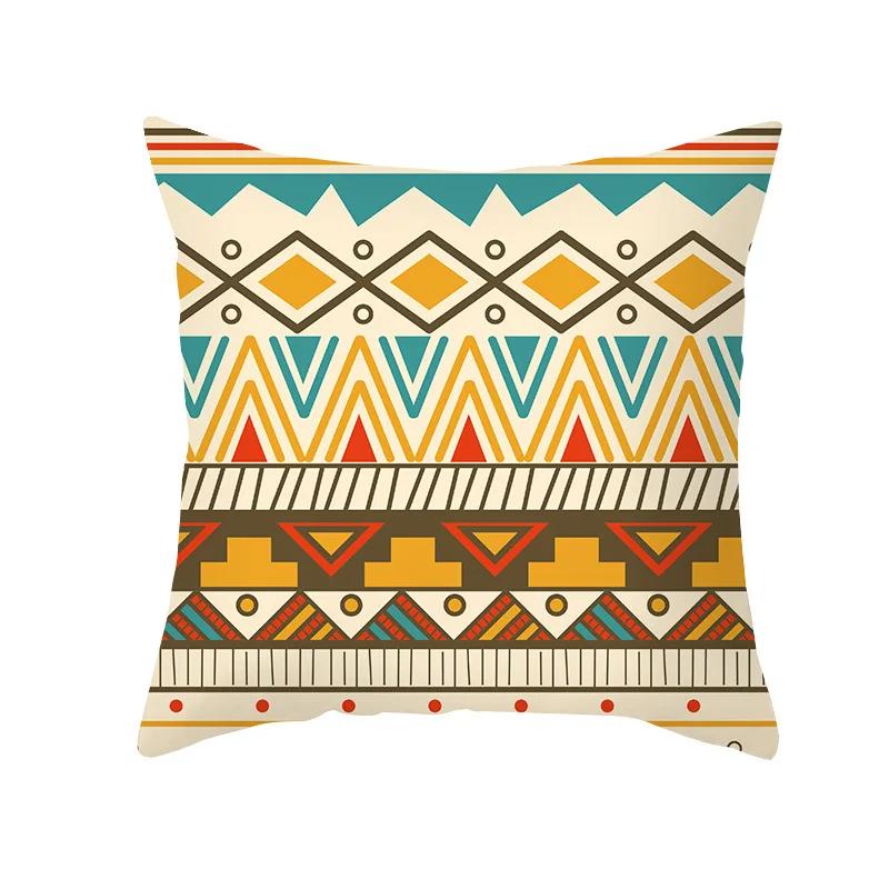 Bohemian Geometric Retro Printed Pattern Polyester Cushion Cover for Home Living Room Sofa Decoration Throw Pillow Pillowcase