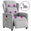Foldable Massage Armchair, Electric, Grey, Fabric