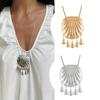 1pcs Europe American Gold Silver Large Shell Tassel Pendant High Quality Necklace Woman Fashion Jewelry Party Trend