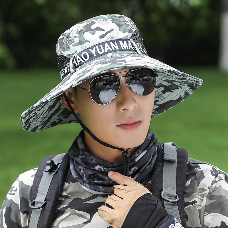 Men's Wide Brim Summer Fishing and Mountaineering Hat - Lightweight Sun Protection Fisherman Hat.