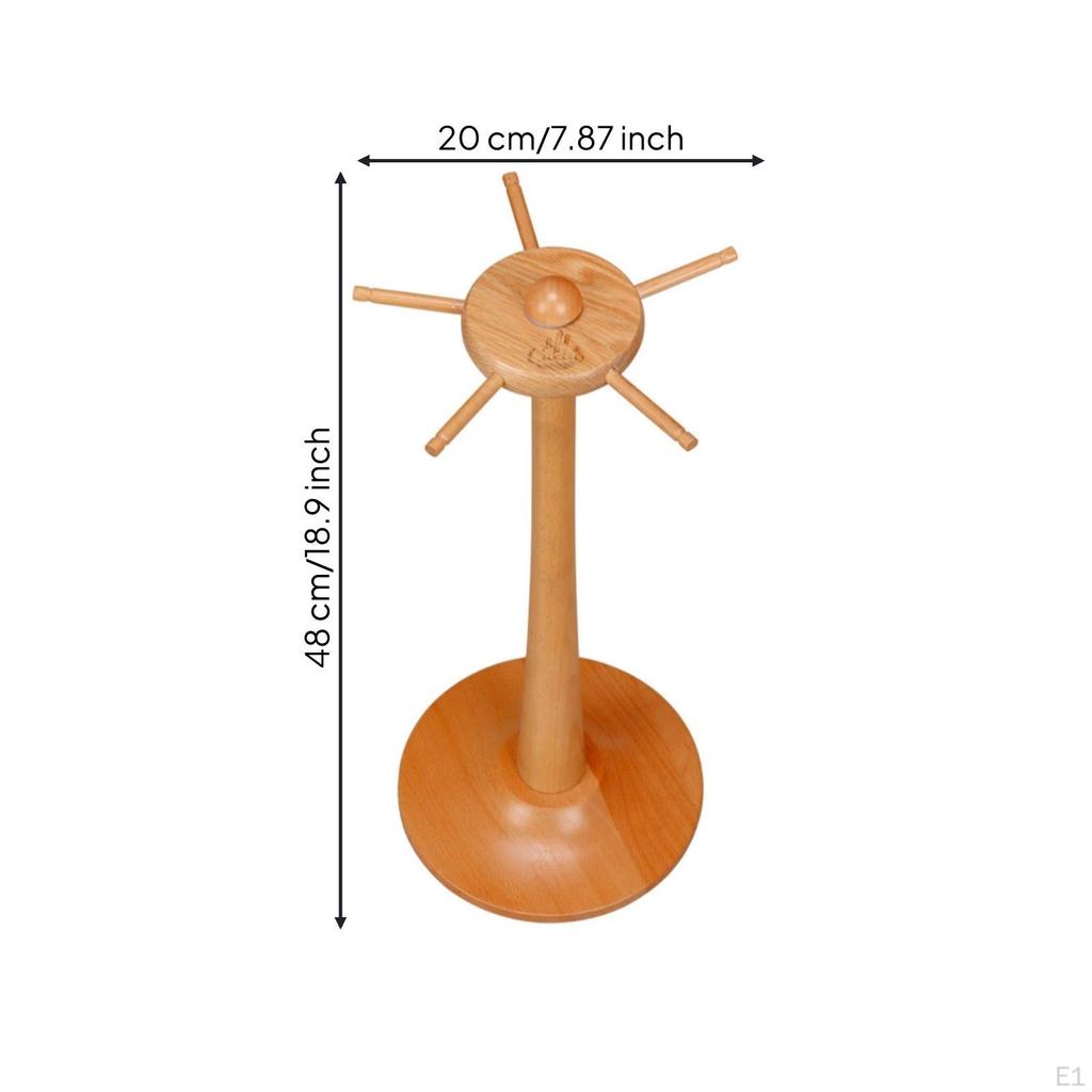 Wind Chime Stand Wooden with Base Tabletop Holder Hooks for Collectors, Desk,