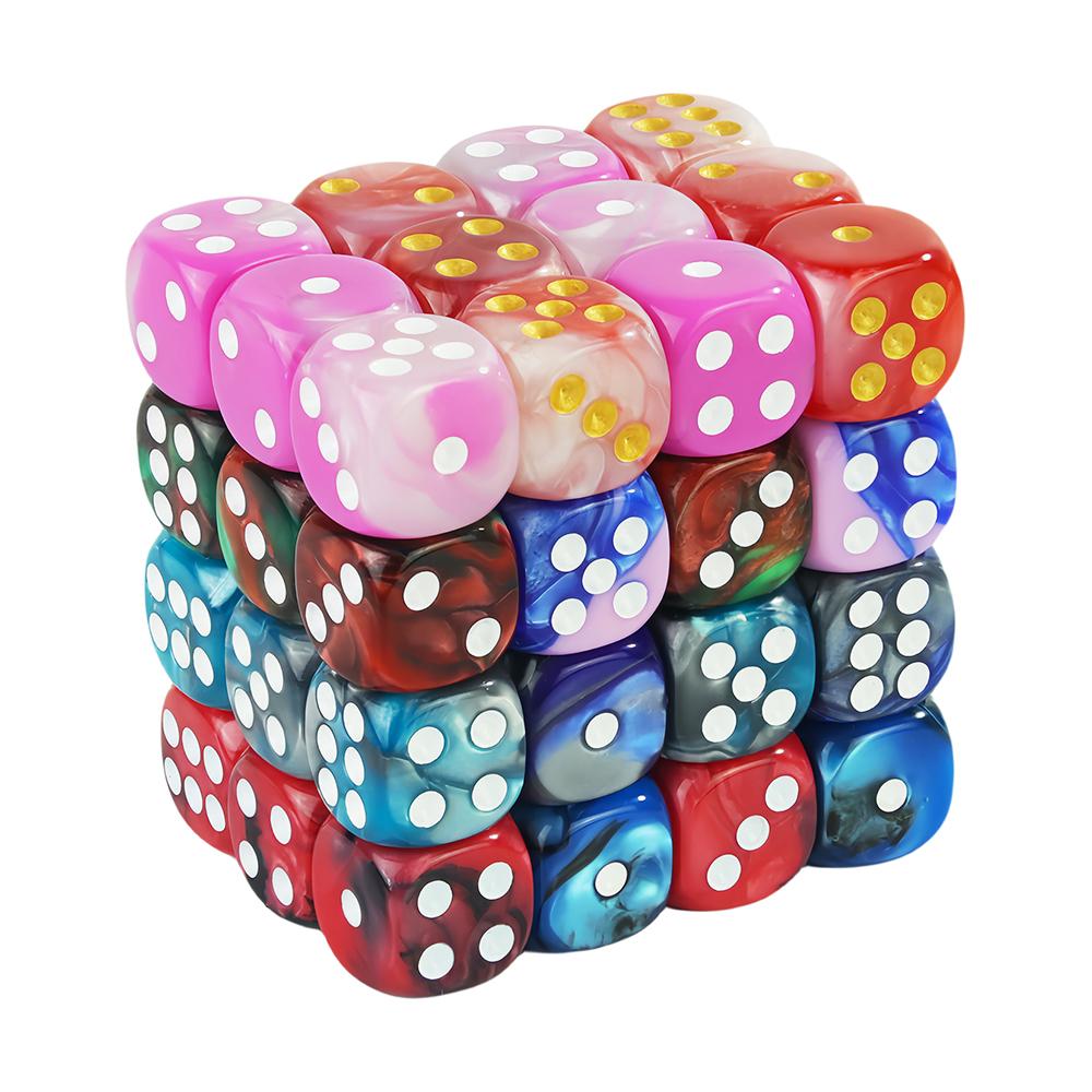 12mm D6 Acrylic Dices Mini 6-sided Two Color Cube Round Corner Game Dice for Club Party DND RPG Board Game Bar Table Add- Practical Use