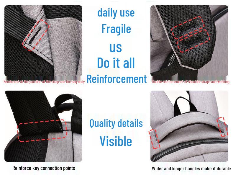 USB Rechargeable Large Capacity Backpack for Students, Boys & Girls, Double Shoulder & Business Laptop Use