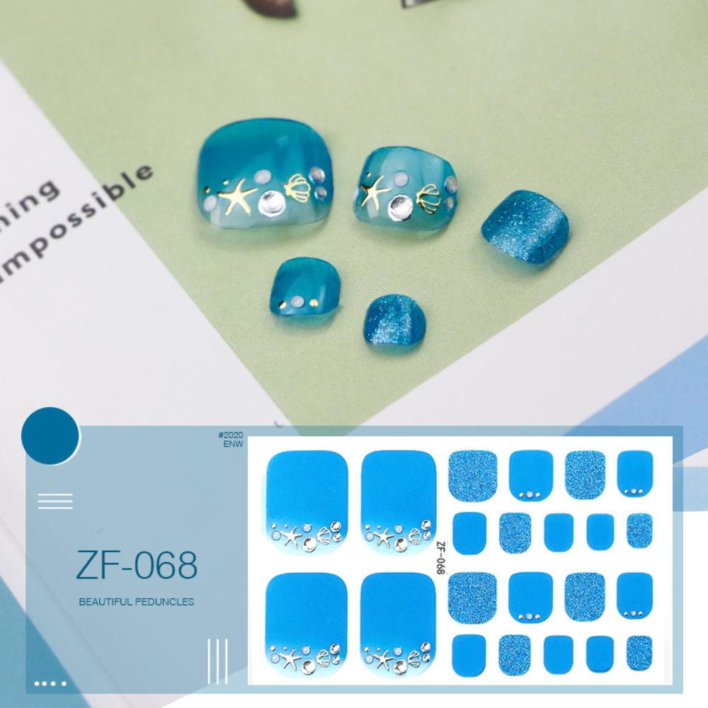 Foot nail three-dimensional sticker 3D imitation drill foot nail nail patch waterproof foot nail sticker full sticker