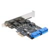 PCIE PCI Express To Dual 20 Pin USB 3.0 PCI-e X1 To 2 Ports 19pin USB 3.0 Card