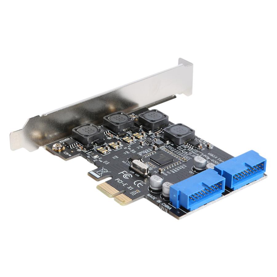 PCIE PCI Express To Dual 20 Pin USB 3.0 PCI-e X1 To 2 Ports 19pin USB 3.0 Card