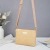 Women's Solid Color Straw Woven Crossbody Bag, Casual Versatile Shoulder Clutch Purse for Daily & Commute