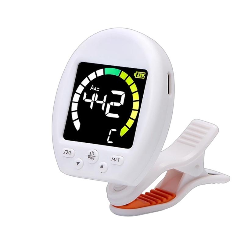 Clip On Electric Guitar Tuner with Beat Function 360 Degree Rotating Electronic Tuner for Guitar, Ukulele, Violin белый