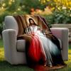 1pc Religious Jesus Flannel Blanket For All Season, Cozy Warm Soft Blanket For Travelling