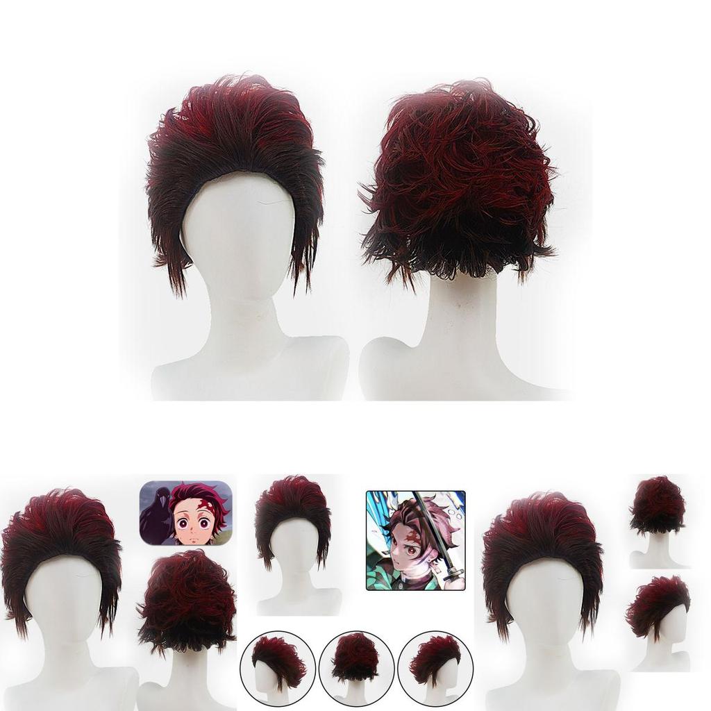 Tanjirou Koamon Cosplay Anime Short Wig High Quality Fashionable Design 20cm