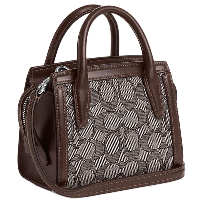 Coach Andrea 15 Brand Logo Zipper Closure Exquisite Calfskin Shoulder Crossbody Tote Bag Mini Women handbags Oak Maple CU986-SVS8S