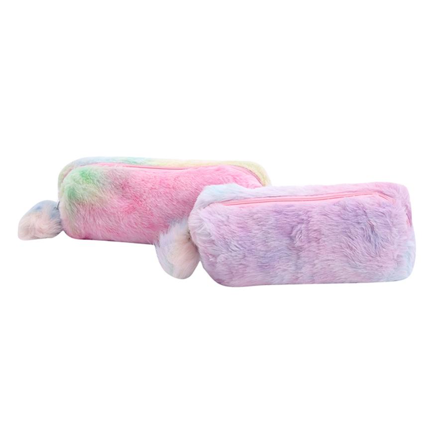 For Marker Plush Pencil Case Gradient Girl Organizer Pouch Stationery Pouch