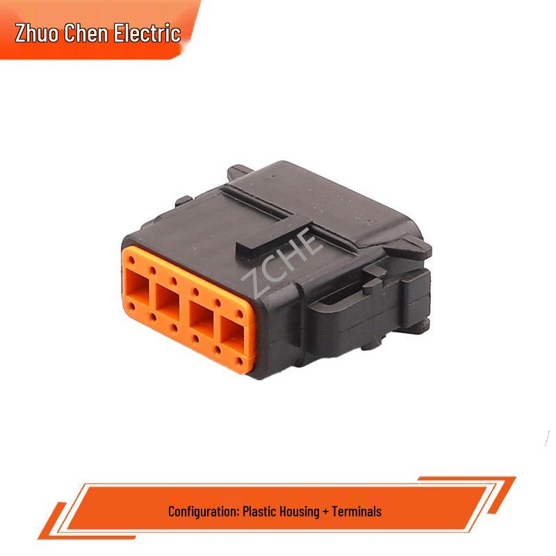 Automotive Connector DTM Plug & Wiring Harness, Male & Female, 12 Holes, 12 Cores