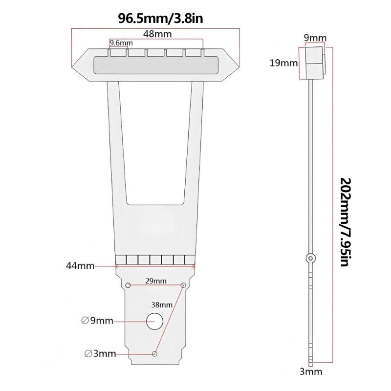 Halbhohle Saitenhalter-Ersatz 6-Saiten-Gitarrenbrücke Trapez-Saitenhalter für geschmeidige Bespielbarkeit und reiche Klänge