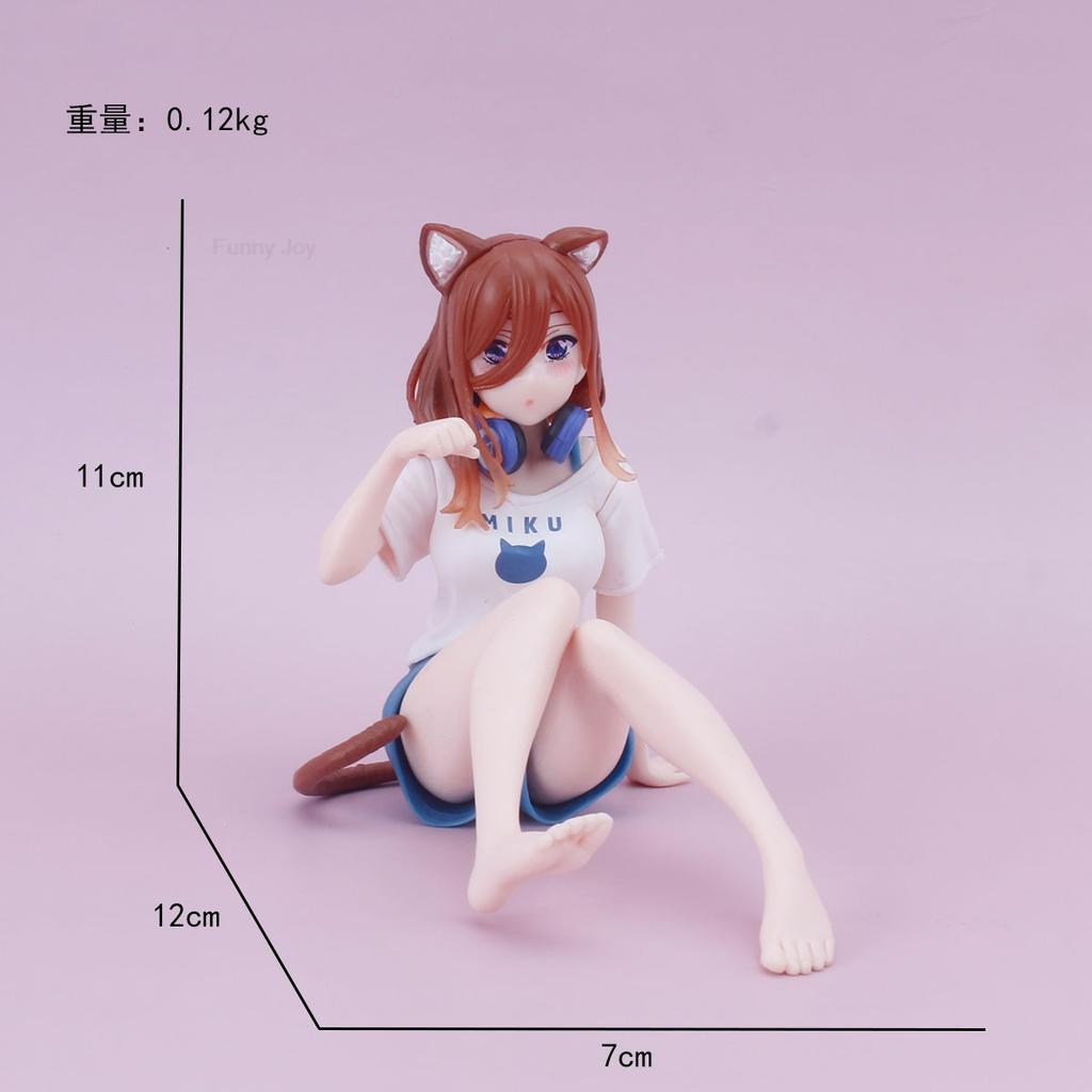 Non-Toxic 10-18Cm Yotsuba Anime Cute Nakano Nino Figurine The Quintessential Quintuplets Figure Cat Nakano Miku Figure Pvc Collection Toys