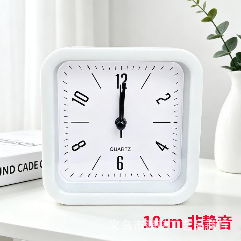 Square round simple plastic alarm clock, children's and students' alarm clocks and clocks