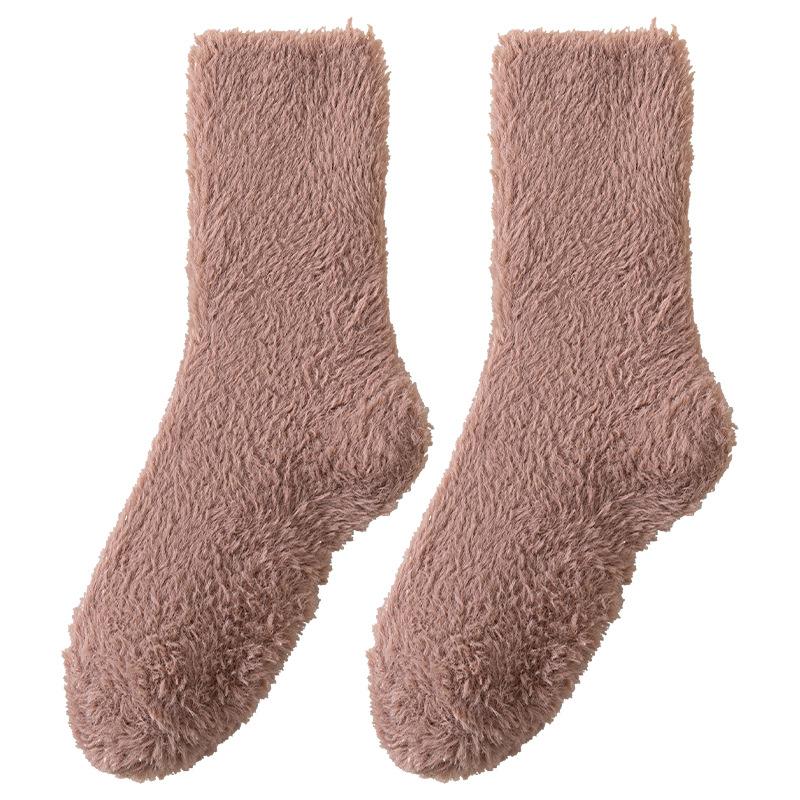 Autumn and Winter Coral Fleece Socks - Children's Thick and Warm Non-Fluffy Mid-Calf Socks with Fleece - Home Sleep Socks