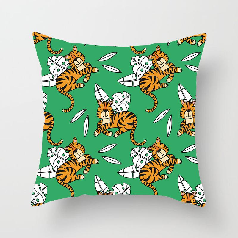 Home Decor Cute Cartoon Tiger Printed Pillowcases for Fun Pattern Cushion Cover Suitable for Sofa Bedroom Car Pillow Cover