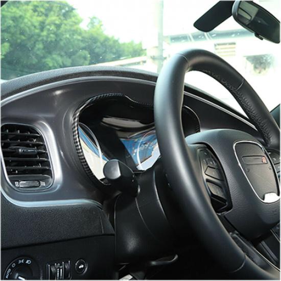 Kohlefaser Mittelkonsolen Armaturenbrett Zierring Panel für Dodge Charger 2015+