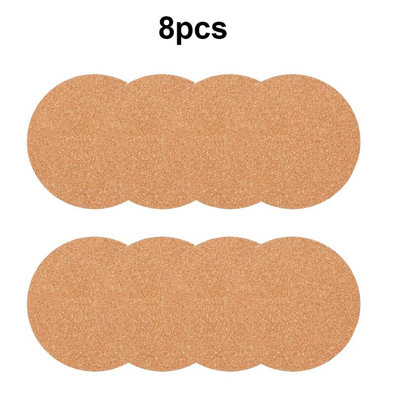 4/8/12pcs Cork Coasters for Drinks Teacup Coffee Cup Round Absorbent Coasters Cold Hot Beverages Drink Coaster for Bar Kitchen