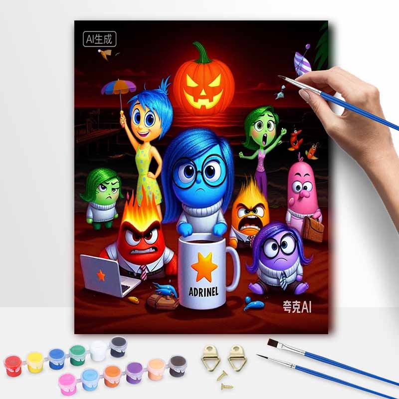 Disney DIY Oil Painting Kits Inside Out Halloween Hand Painting Home Decor Craft Gift Ideas For Adult Paint By Number Art Supplies Sets
